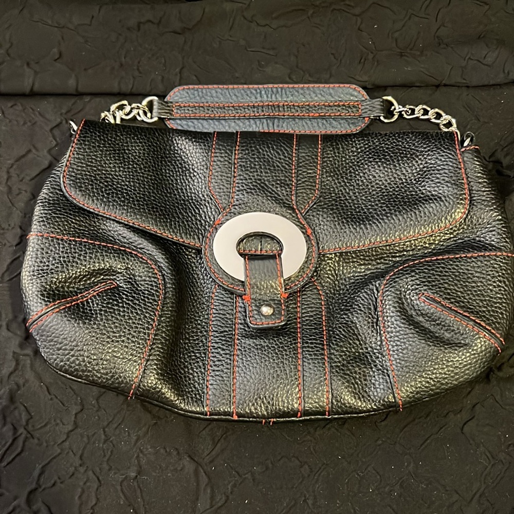 Black Pebble Leather Maxx New York Clutch